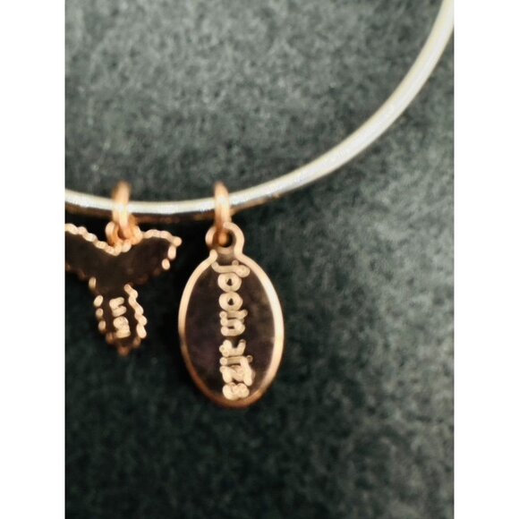 Alex and Ani Meet Me Under the Mistletoe Charm Bangle Bracelet Silver Gold Tone - Picture 8 of 10